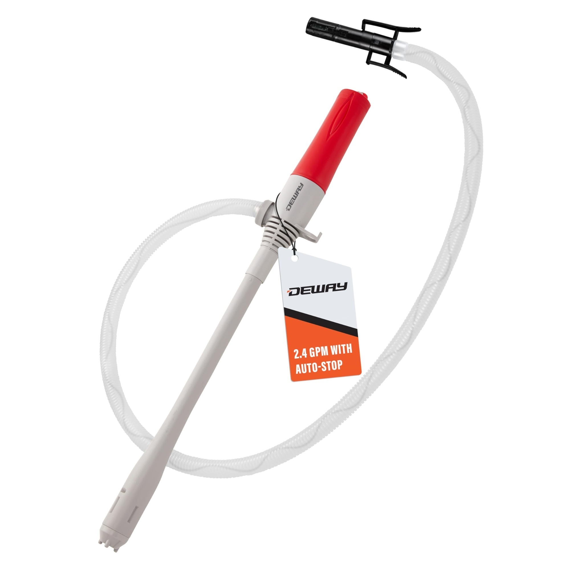 Deway Small Fuel Transfer Pump — 15in., Auto-Stop, Beep, 2.4 GPM, Battery Powered, Model# WAYSFPD15ASB